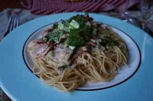 Cheddar Bacon Mushroom Pasta