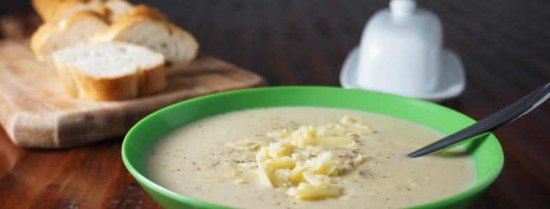 Cheddar Cauliflower Soup with Shallots and Thyme DSC08953