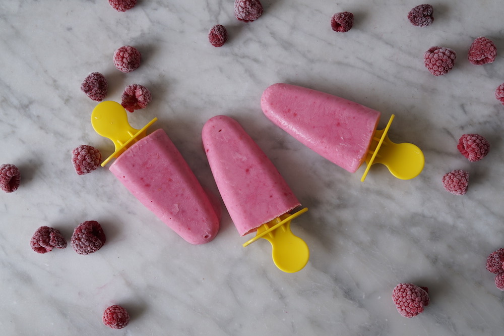 Yogurt and fresh fruit popsicles