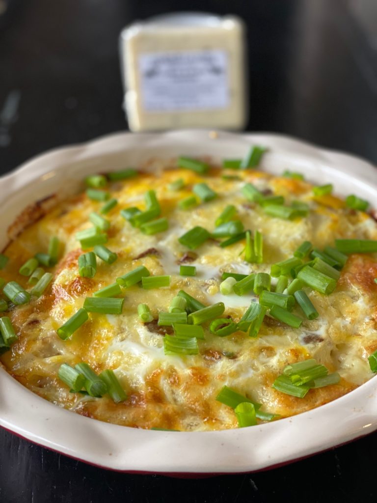 Garlic Chive Cheddar Breakfast Casserole