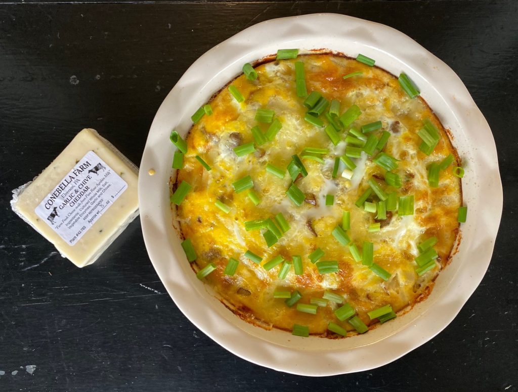 Garlic Chive Cheddar Breakfast Casserole